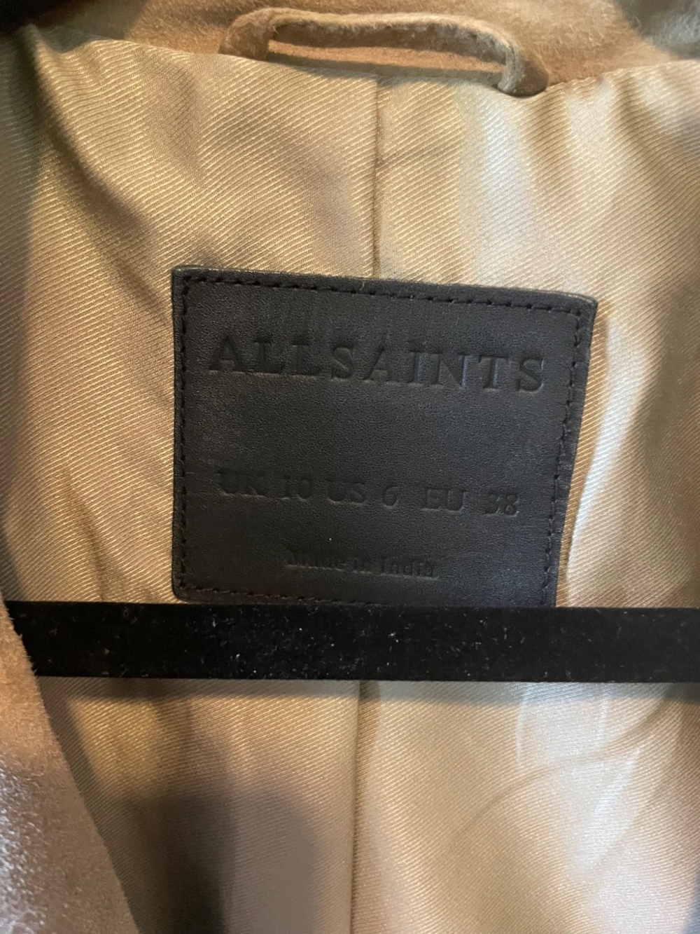 All saints Tan Suede Moto Jacket - Picture 2 of 3